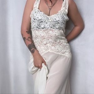 VS VINTAGE WHITE MAXI LENGTH BOW BRIDAL LINGERIE